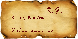 Király Fabiána névjegykártya