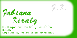 fabiana kiraly business card
